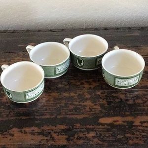 1950s Vintage Colonial Homestead Tea Cups, Green